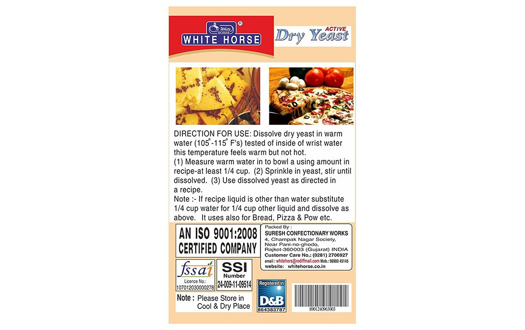 White Horse Dry Yeast Active    Box  20 grams